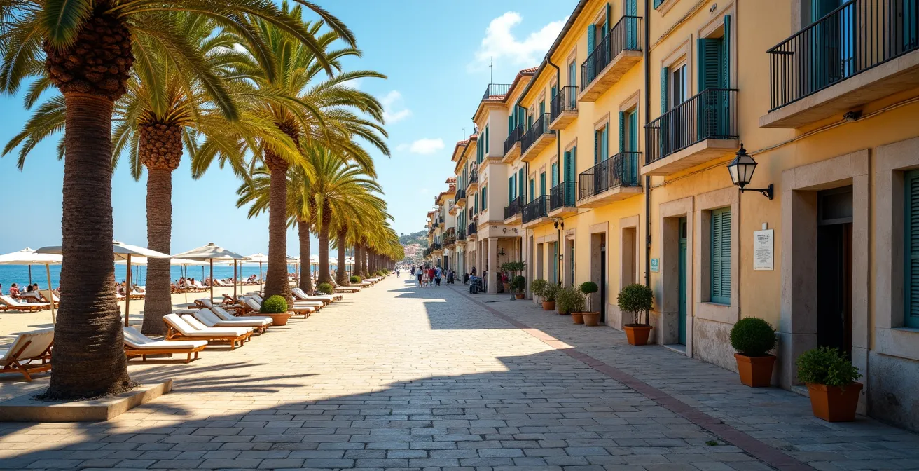 Vue contrastée de Cannes montrant la Croisette moderne et le vieux quartier du Suquet